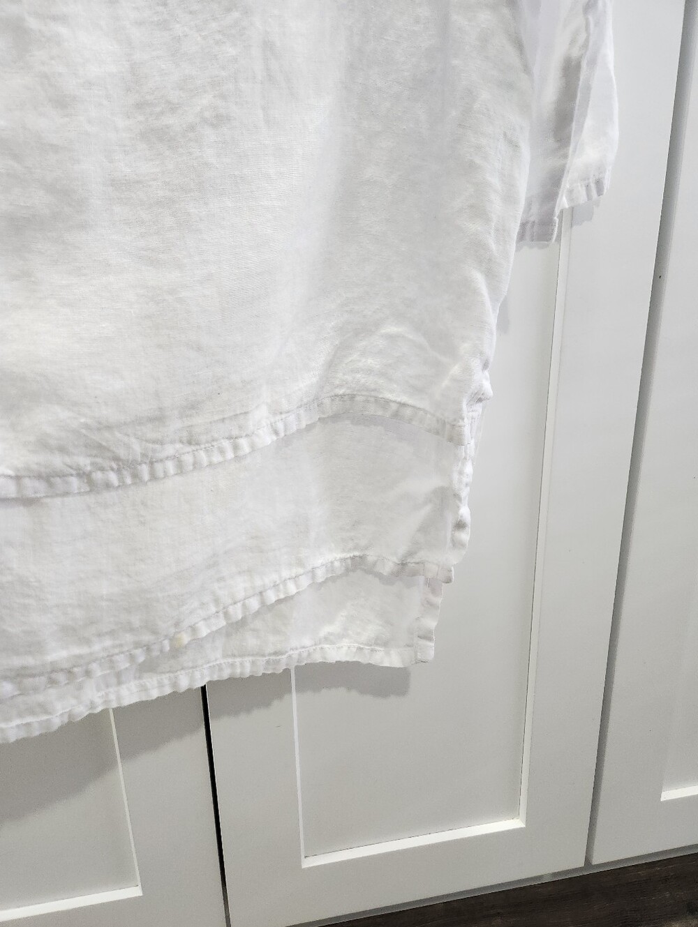 Match Point White Linen Layered Tunic Top Minimalist Lagenlook Size Large - Picture 4 of 7